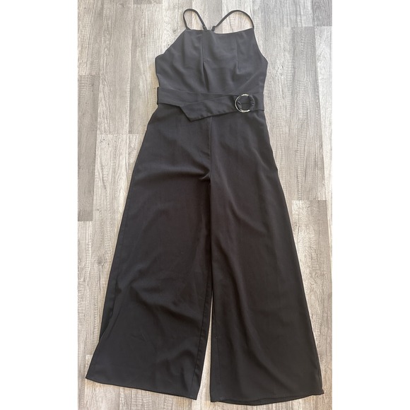 Urban Outfitters Women's Jumpsuit Size 0‎ Black Polyester Side Zipper Belt - Picture 1 of 16